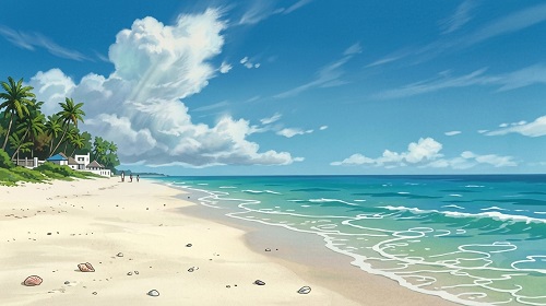 Beach after