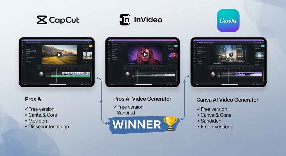 capcut vs invideo vs canva ai video generator and which free tool wins