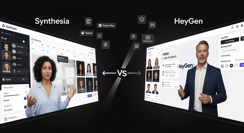 how to use synthesia and heygen ai video generator to make professional spokesperson videos