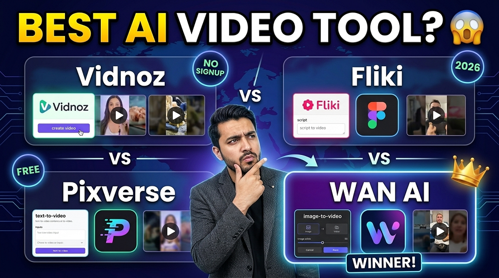 pixverse vs fliki vs vidnoz vs wan ai video generator which free tool is best in 2026